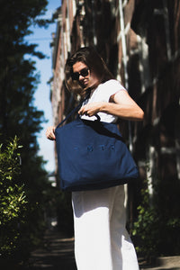 Navy Blue TØTE Bag | Stitched