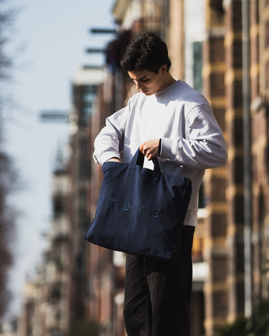 Navy Blue TØTE Bag | Stitched