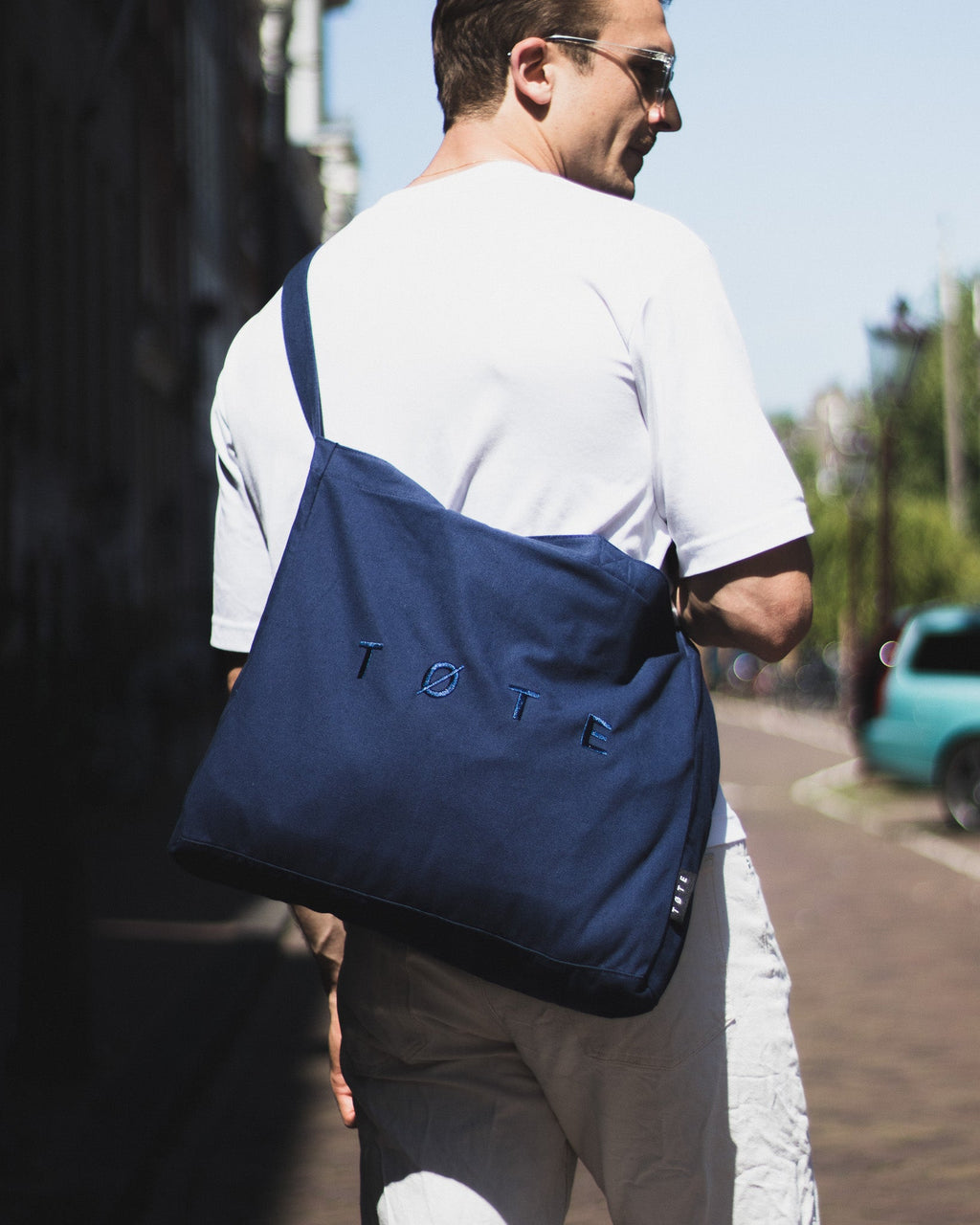 Navy Blue TØTE Bag | Stitched