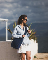 Wide-Strap TØTE Bag | Navy Blue