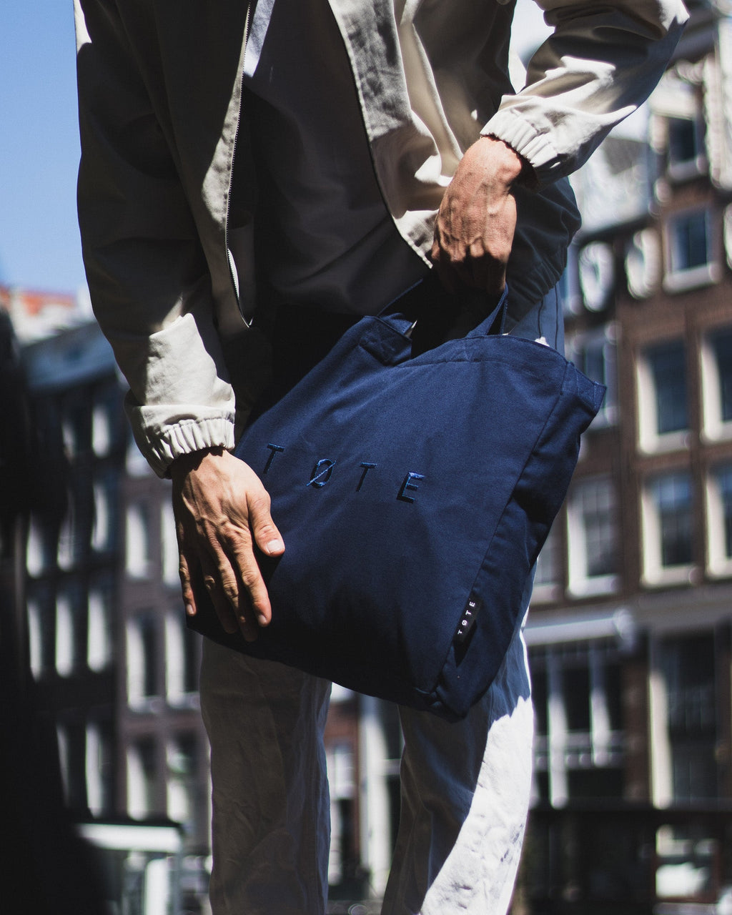 Navy Blue TØTE Bag | Stitched