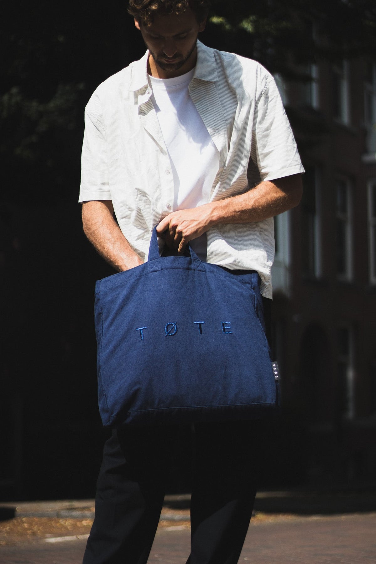 Navy Blue TØTE Bag | Stitched